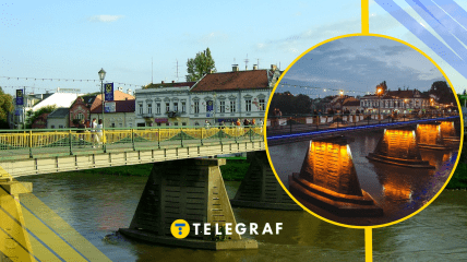 Пішохідний міст в центрі Ужгорода