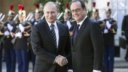 В Париже началась закрытая встреча Путина и Олланда