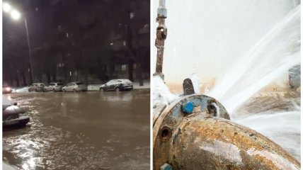 Все в коричневій жижі: у Києві на Борщагівці одну й ту саму вулицю затопило двічі на тиждень (відео)