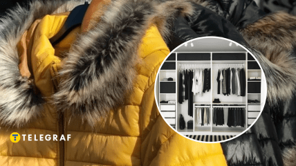 Зимние вещи и шкаф