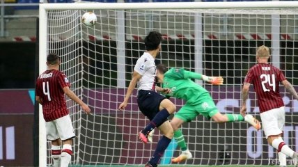 Чудесный выстрел Томиясу - в обзоре матча Милан - Болонья (Видео)