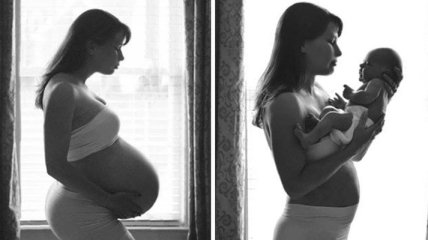 Трогательные снимки мамочек до и после рождения малыша (Фото)