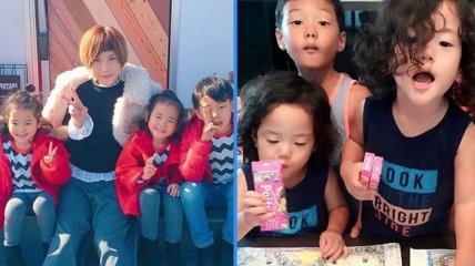 Мама из Японии делится снимками из своей жизни с тройняшками и двойняшками (Фото)