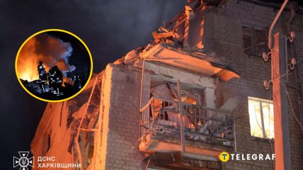 Спасатели, последствия удара по Харькову