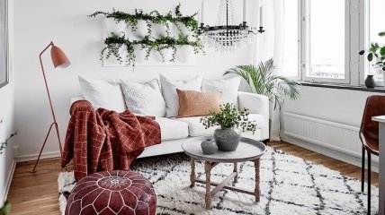 Шведский стиль: минимализм в однокомнатной квартире (Фото)