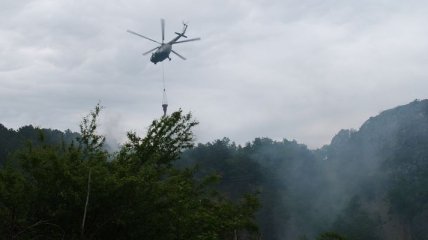 К тушению пожара привлекли еще один вертолет и два самолета