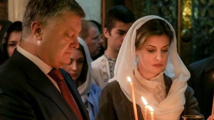 В Пасхальную ночь Порошенко вместе с женой молились за Украину