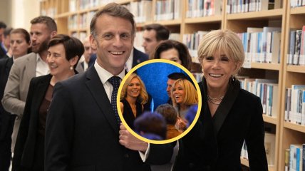 Брижит Макрон, ее дочь Лоранс и Эммануэль Макрон