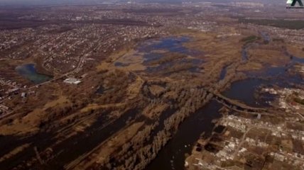 Масштабный разлив реки под Харьковом (Видео) 