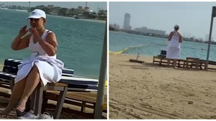 Юлія Тимошенко на пляжі у Дубаї