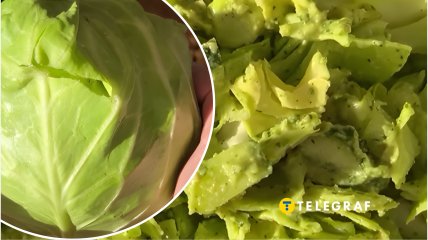 Салат из капусты, огурца и авокадо