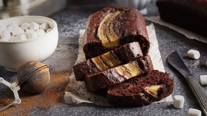 Шоколадно-банановый кекс