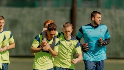 Тренировка сборной Украины в Испании