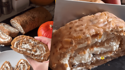 Гарбузовий рулет з сирковим кремом