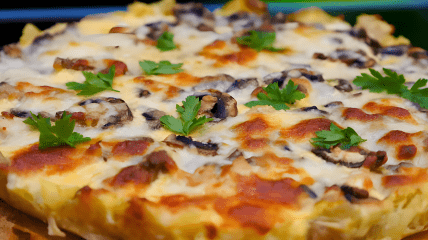 Швидкий пиріг із куркою та печерицями