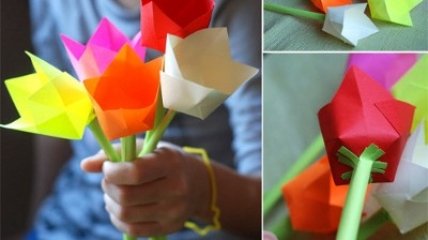Своими руками: тюльпаны для мамы на 8 марта