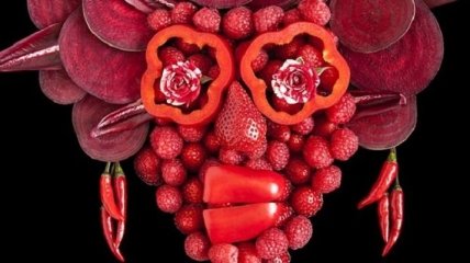 Художница создает лица из фруктов и овощей (Фото)