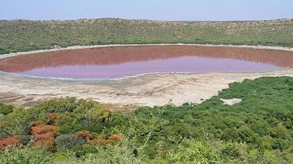 В Индии древнейшее озеро внезапно стало розовым: ученые не могут объяснить явление (Видео)