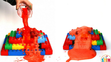 Извержение вулкана: химический эксперимент с конструктором LEGO