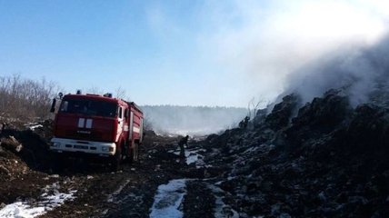 Под Полтавой горит свалка