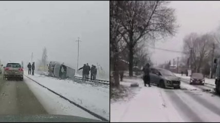 Снегопад в Киеве вызвал коллапс на дорогах