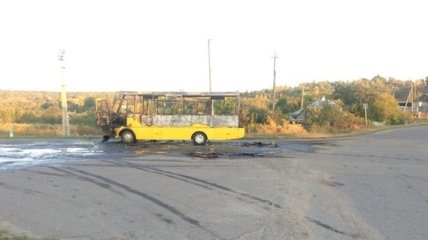 В Харьковской области загорелся пассажирский автобус 