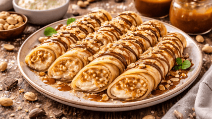 Млинці з горіхами та згущенкою
