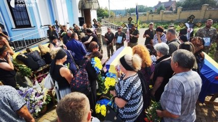 Прощание с погибшими в селе Горбановка