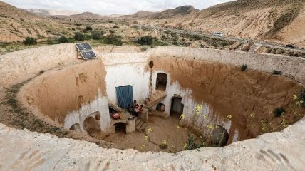 Подземные дома в Тунисе, которые сложно найти (Фото) 