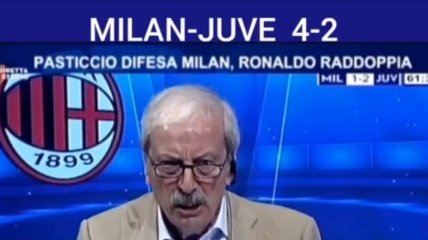 Матч Милан - Ювентус довел до слез 77-летнего комментатора (Видео)