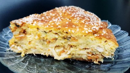 Заливной пирог с капустой (видео)