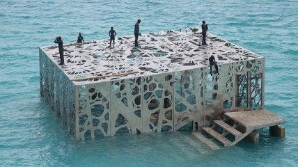 На Мальдивах открыли необычную полузатопленную галерею (Видео)