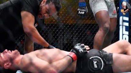 Чемпион UFC нарвался на тяжелый нокаут от камерунского гиганта (видео)