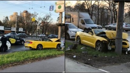 В Киеве разбили взятый в аренду кабриолет: фото до и после