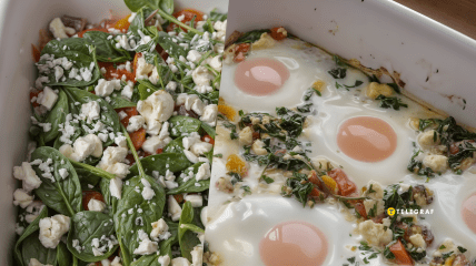 Яичница с овощами и сыром