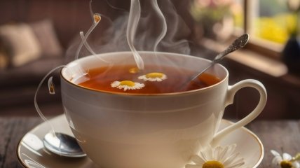 Ромашковий чай не лише смачний, але й корисний  (зображення створено за допомогою ШІ)