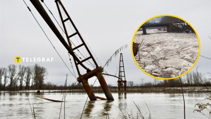 Паводок подмыл опору газопровода