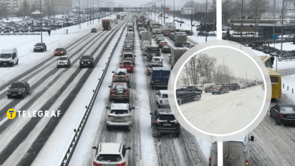 Пробки в Киеве из-за снегопада