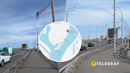 Знак обмеження швидкості до 80 км/год на вул. Набережно-Рибальска