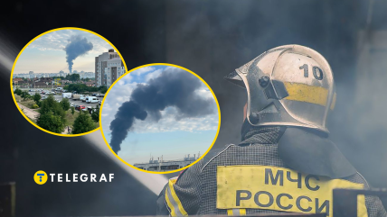 С места атаки поднимается черный дым