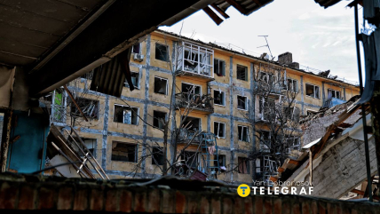Город на Донетчине после разрушительного удара