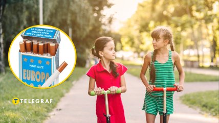 Жвачка в виде сигарет, дети