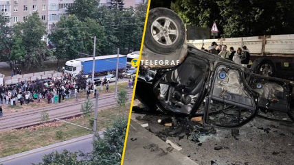 Толпа крушила служебный автомобиль