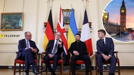 Фридрих Мерц, Кир Стармер, Владимир Зеленский, Эммануэль Макрон