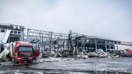 Уничтоженный терминал Новой почты