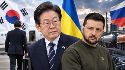 Президент Южной Кореи Ли Чжэ Мён и президент Украины Владимир Зеленский