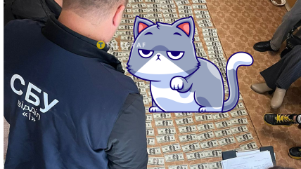 Кішка на грошах, які вилучили СБУ