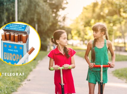 Жвачка в виде сигарет, дети