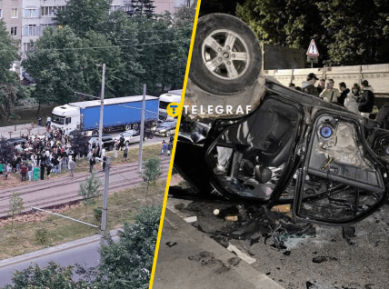 Толпа крушила служебный автомобиль