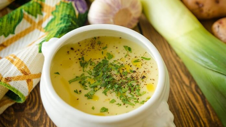 Готовим суп-пюре из картофеля и лука-порея